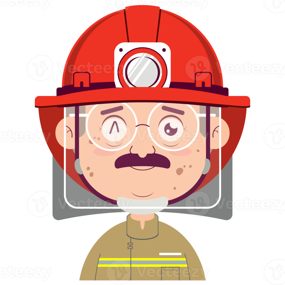 fireman happy face cartoon cute png