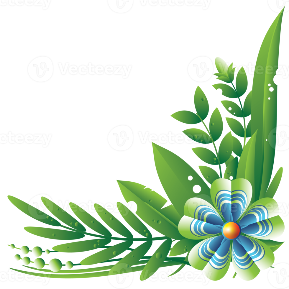 Flower right down corner frame 14464008 PNG