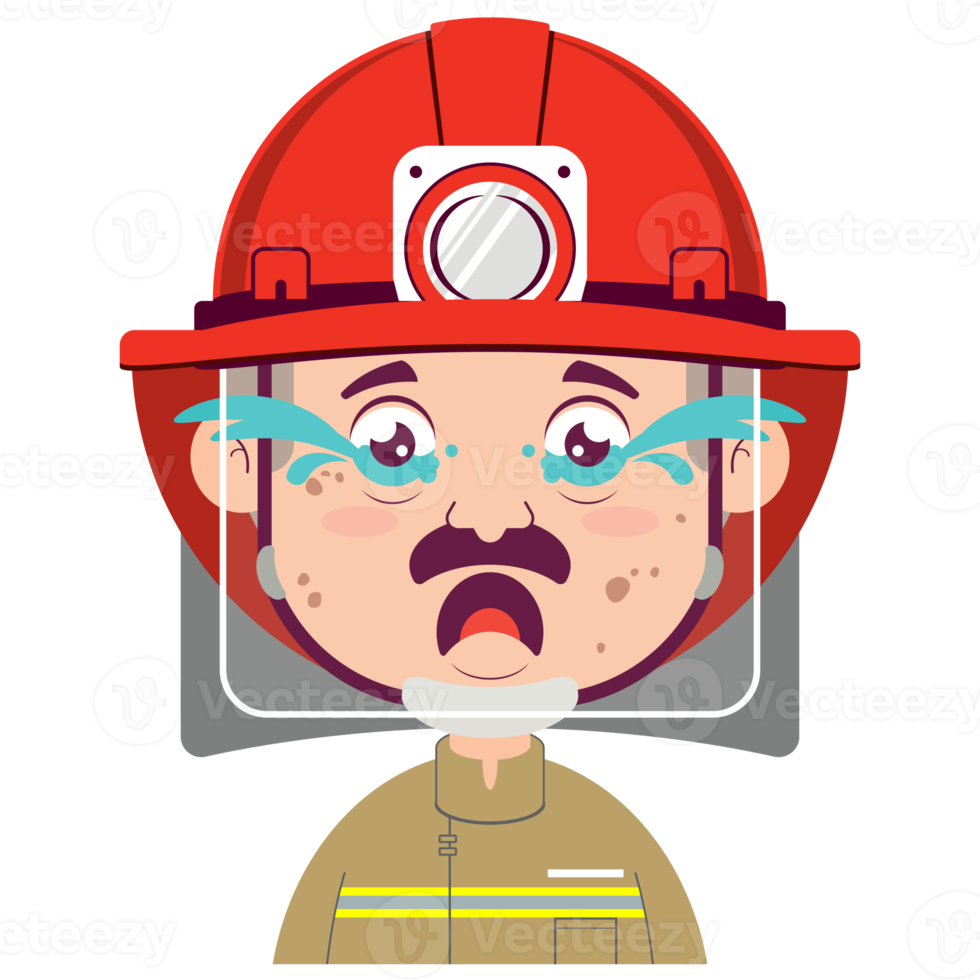 fireman crying face cartoon cute png