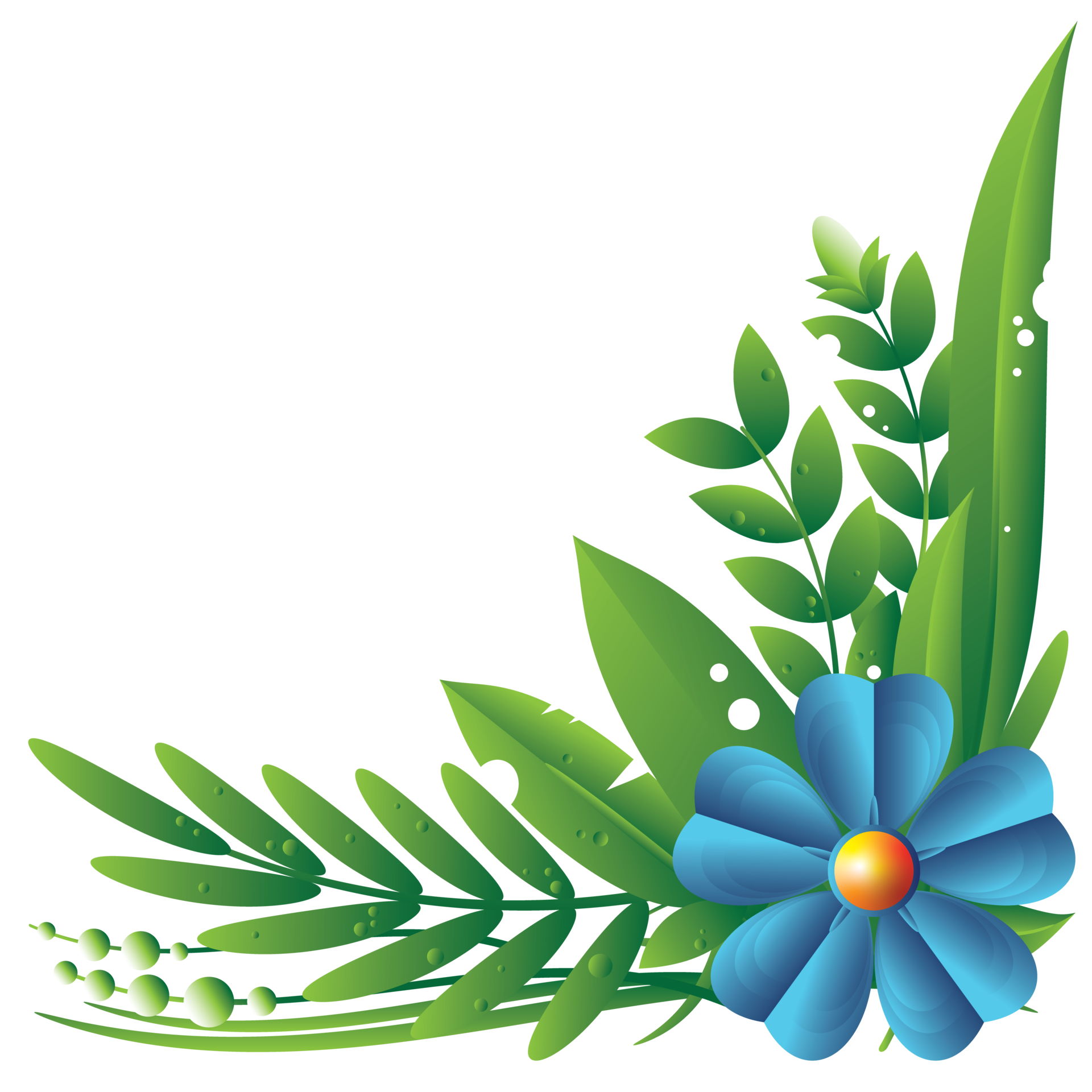 Flower right down corner frame 14464141 png