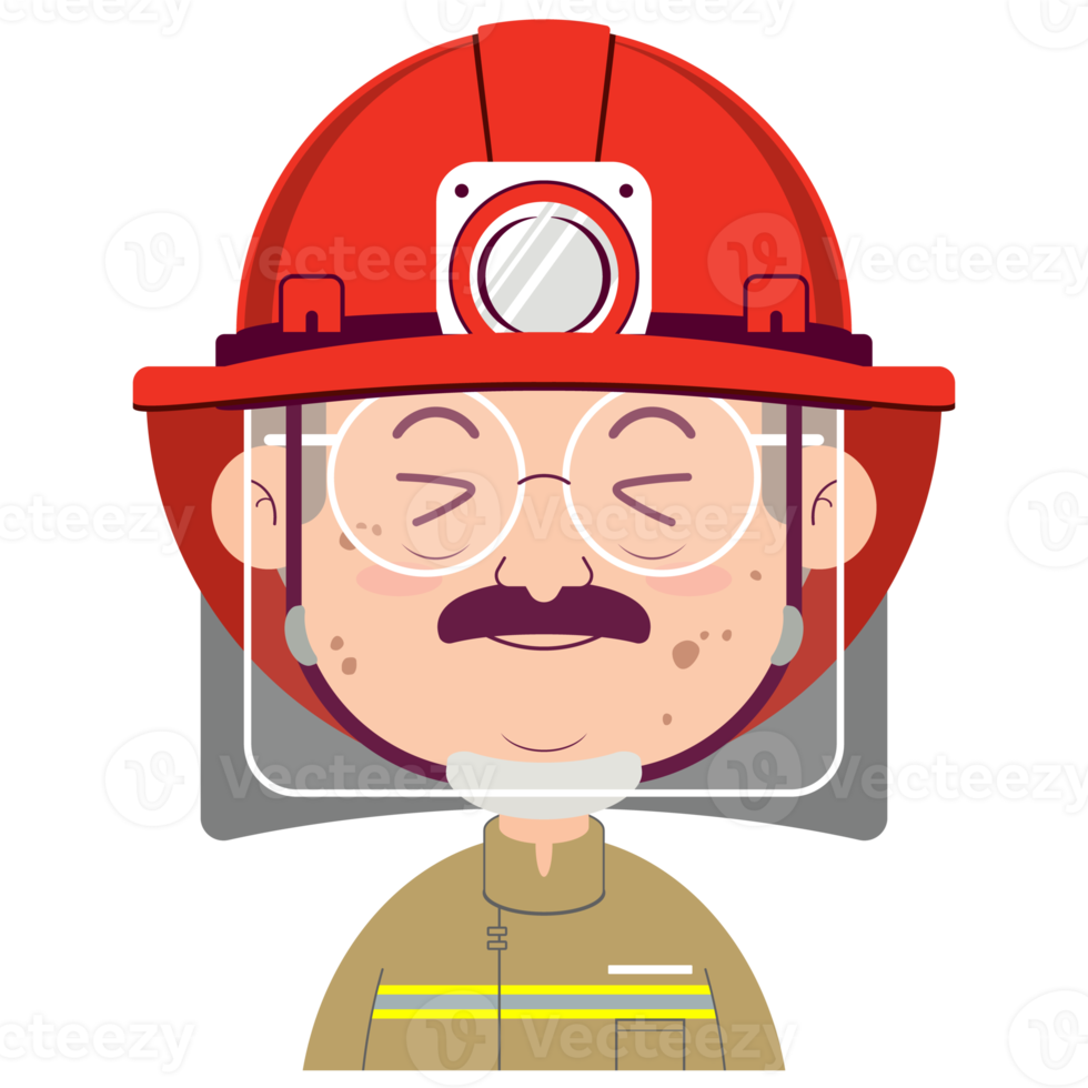 fireman happy face cartoon cute png