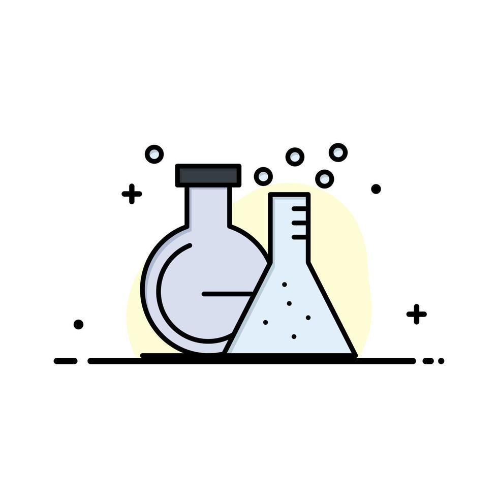 Flask Lab Tube Test Business Logo Template Flat Color vector