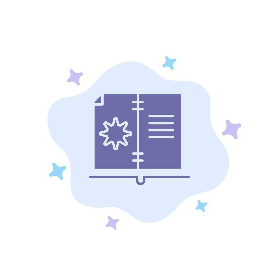 Book Guide Hardware Instruction Blue Icon on Abstract Cloud Background vector