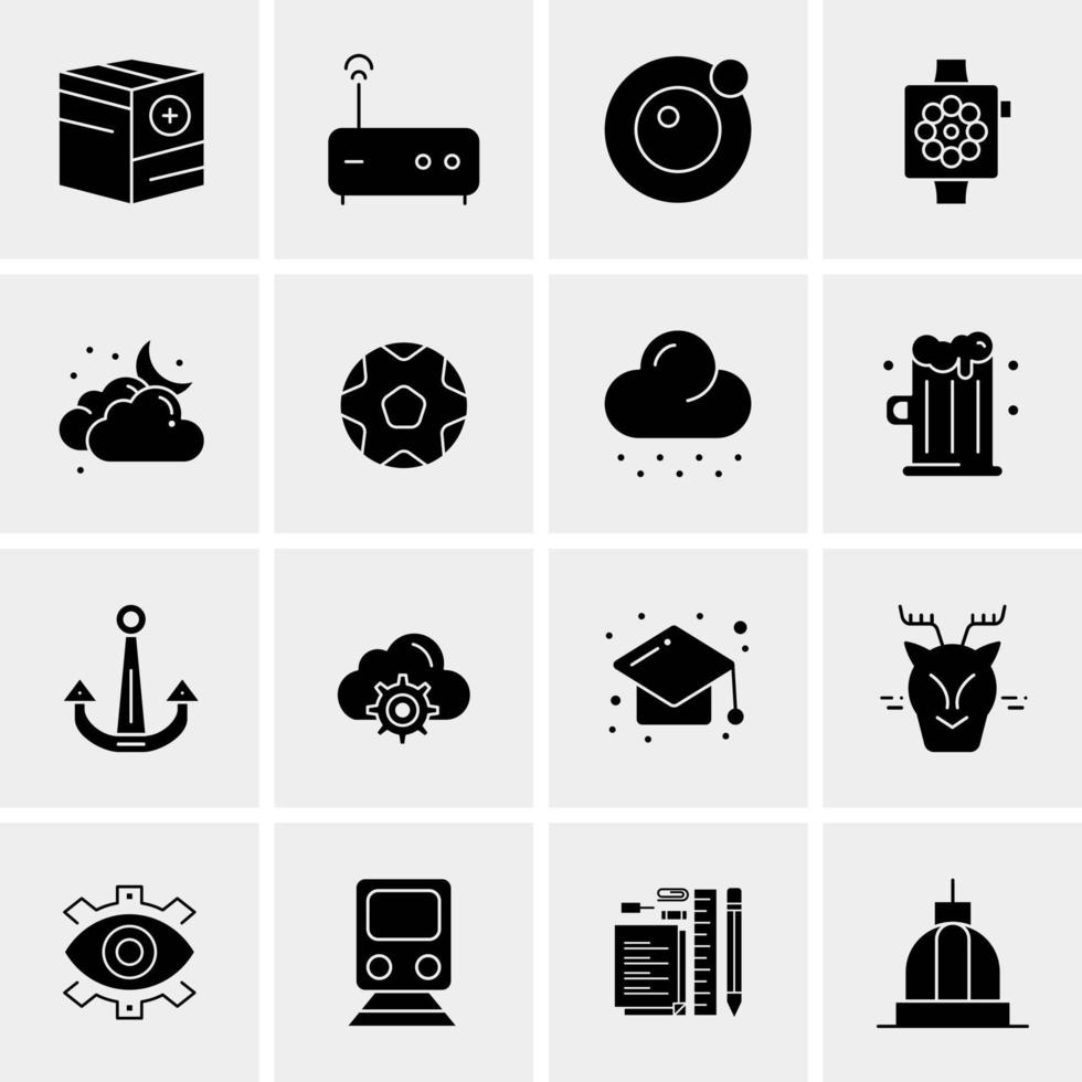 16 iconos de negocios universales vector ilustración de icono creativo para usar en proyectos relacionados con la web y dispositivos móviles