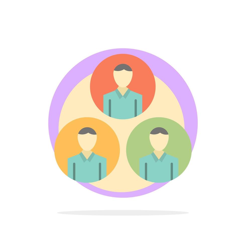 Staff Gang Clone Circle Abstract Circle Background Flat color Icon vector