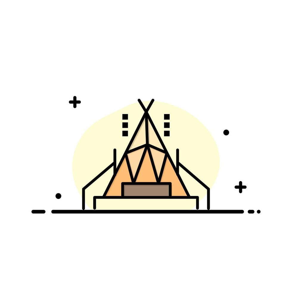 campamento tienda camping empresa logotipo plantilla color plano vector