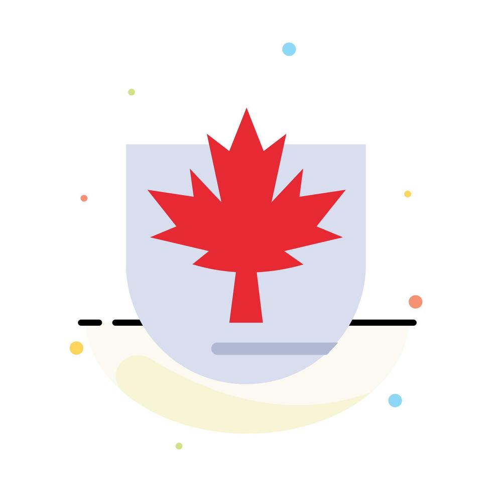 Security Leaf Canada Shield Abstract Flat Color Icon Template vector