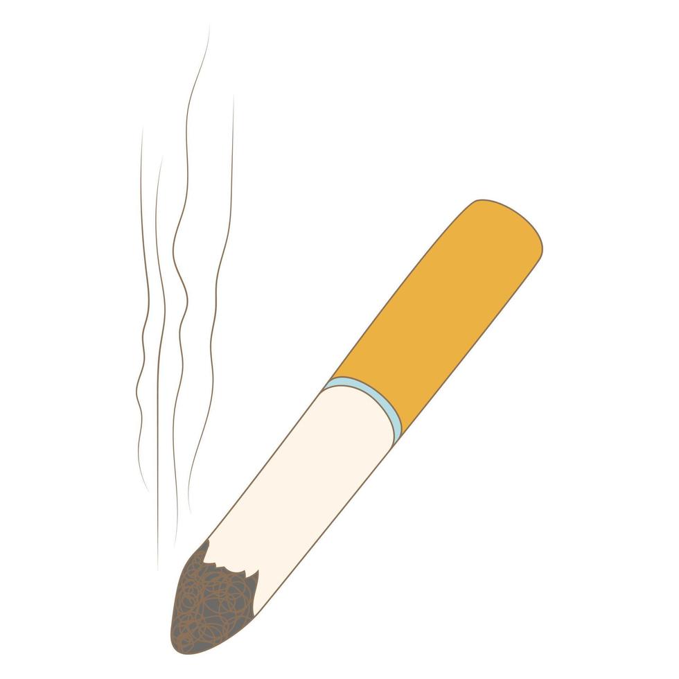 Cigarette butt icon, cartoon style vector