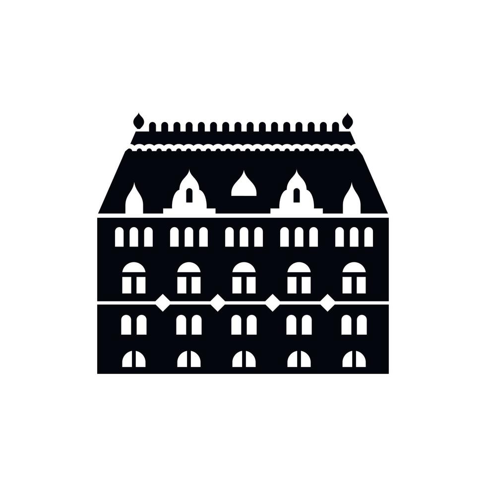 Building with arched windows icon vector
