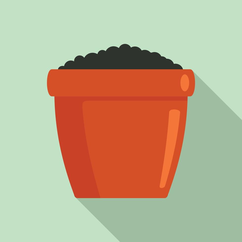 Ground pot icon, flat style vector