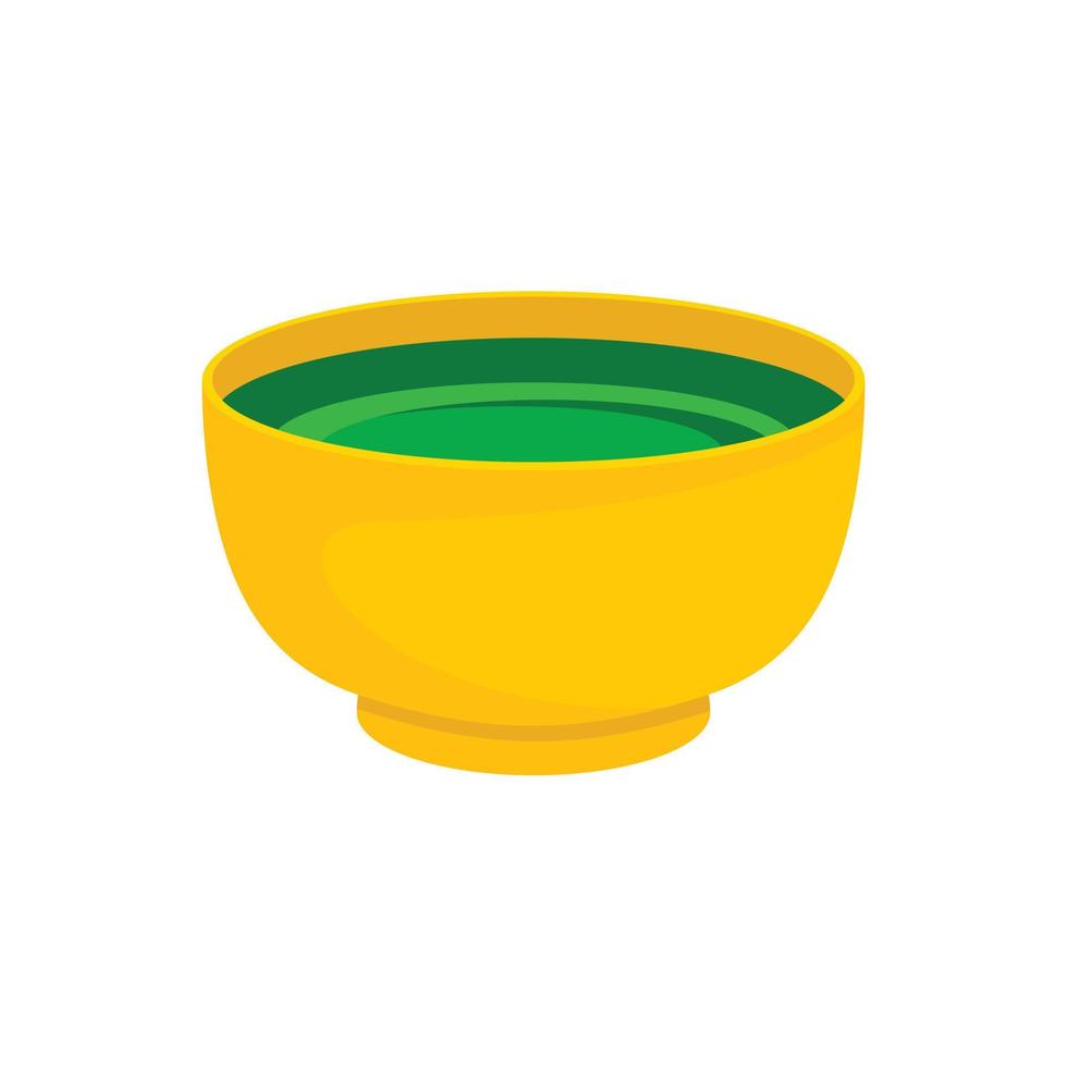 Spinach soup icon, flat style vector