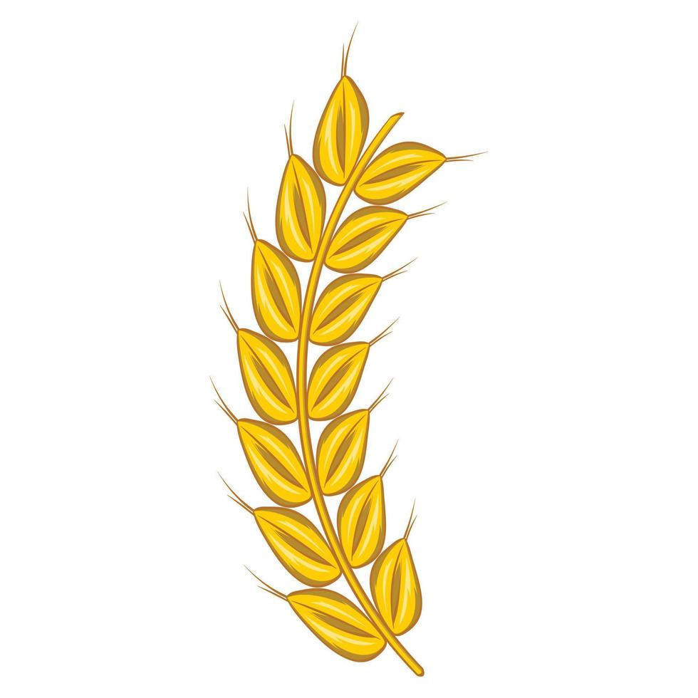Stalk of ripe barley icon, cartoon style vector