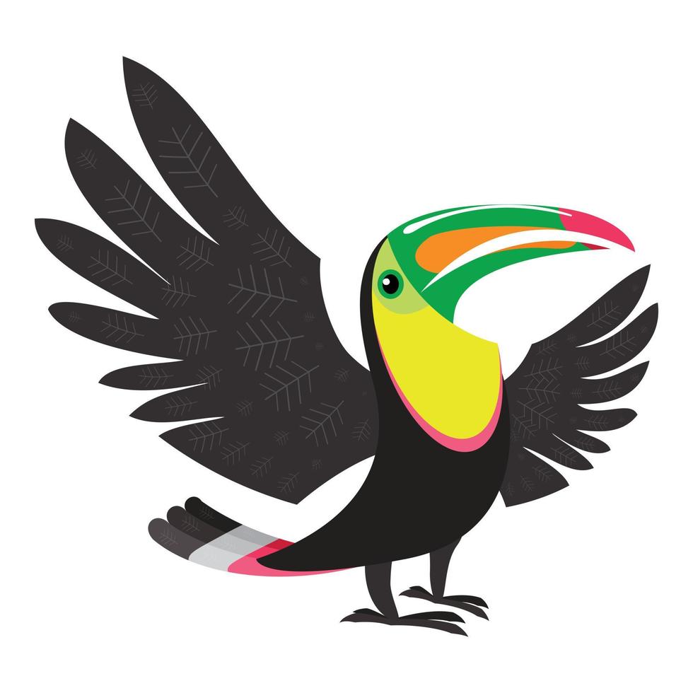 Tropical toucan icon, cartoon style vector