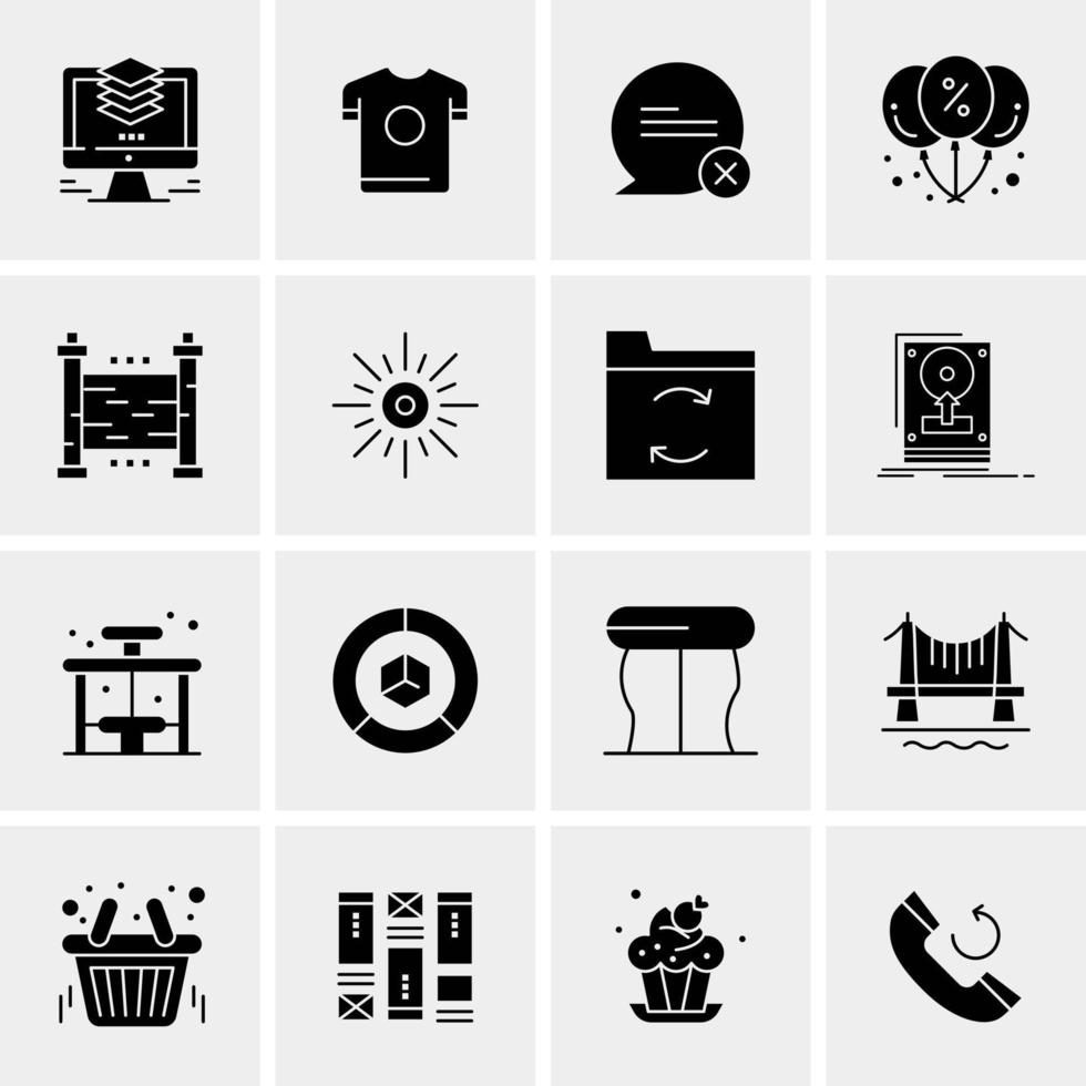 16 iconos de negocios universales vector ilustración de icono creativo para usar en proyectos relacionados con la web y dispositivos móviles