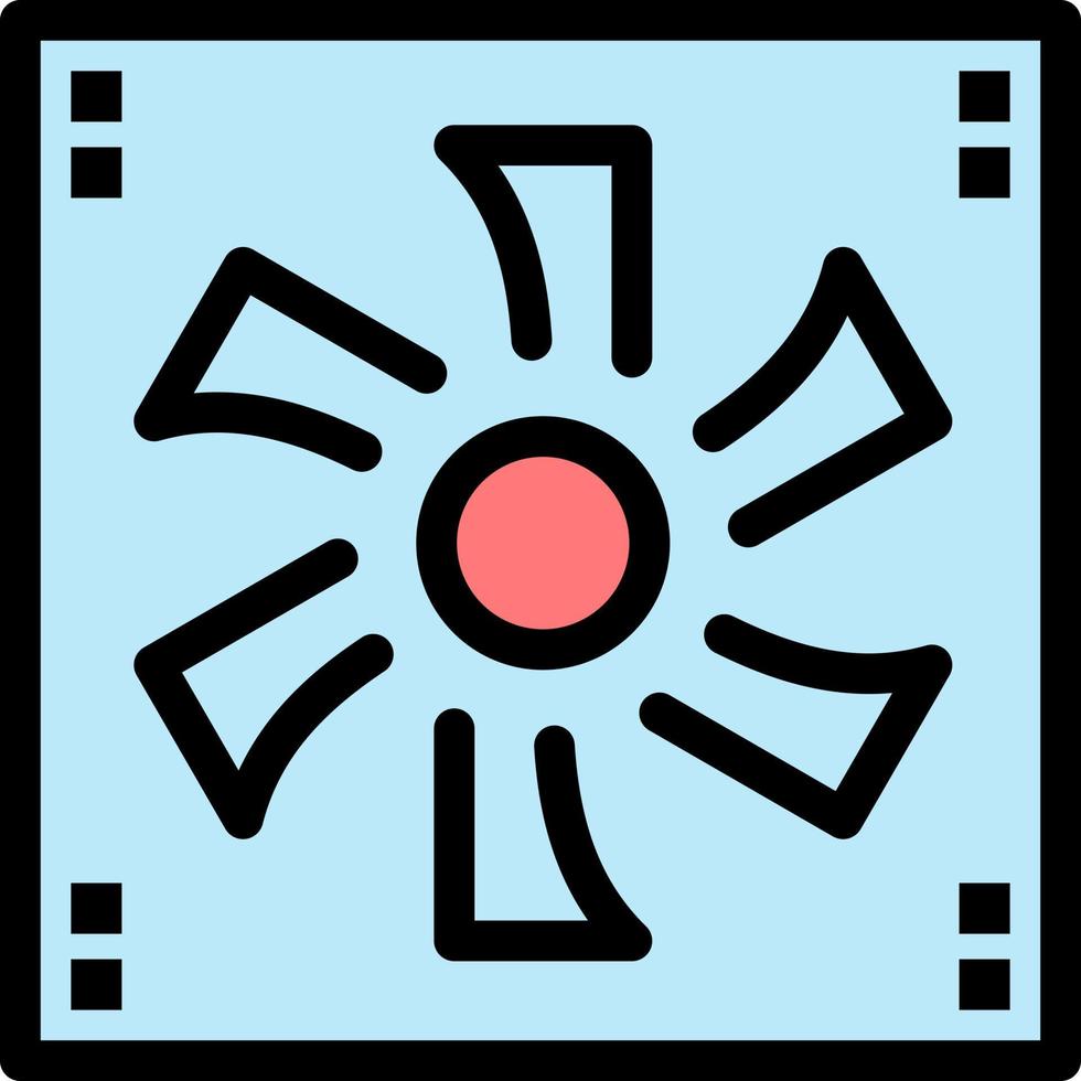 Cooler Fan Computer Cooler Device Fan  Flat Color Icon Vector icon banner Template