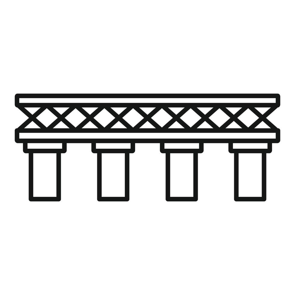 Old railroad bridge icon, outline style vector