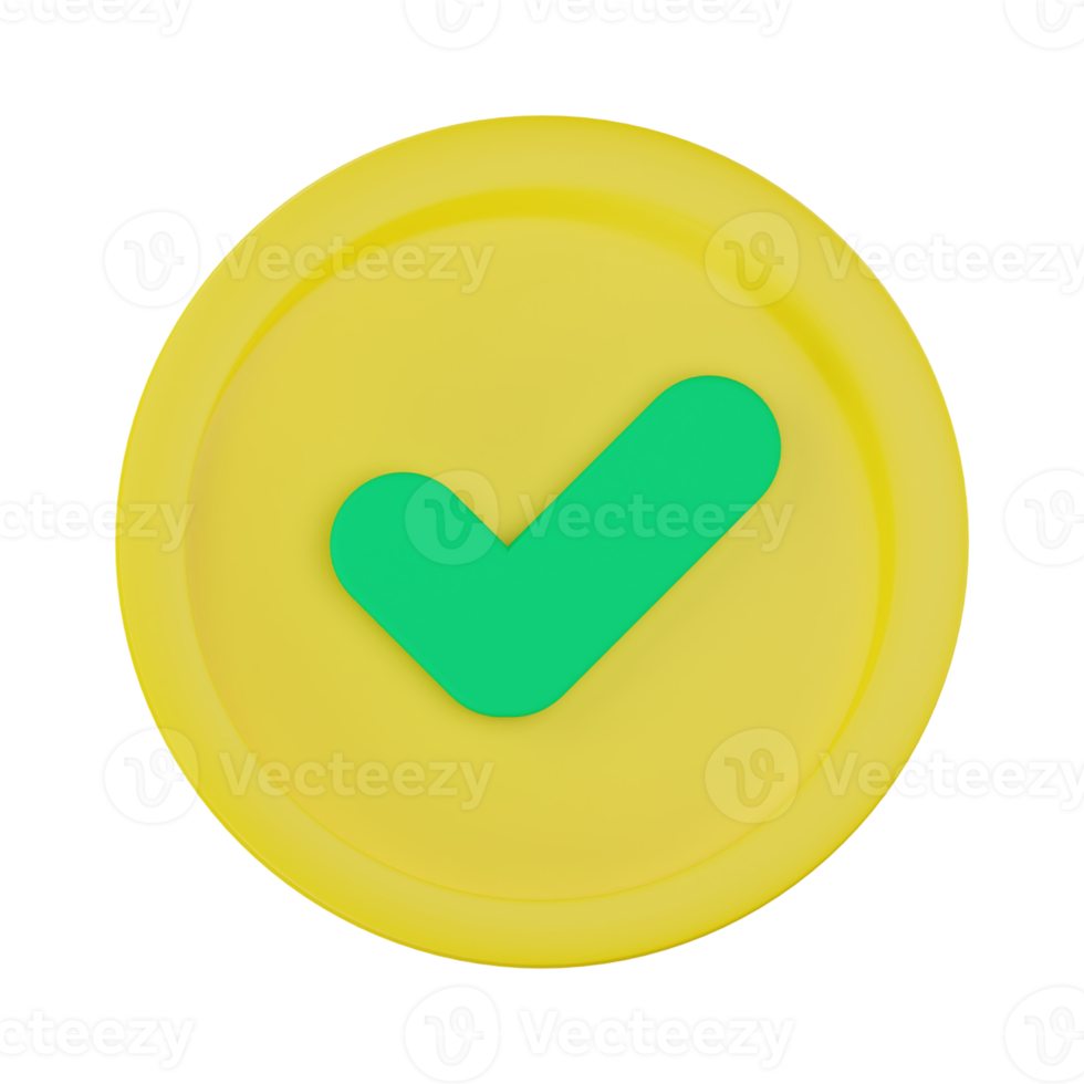 3d approved check symbol icon png