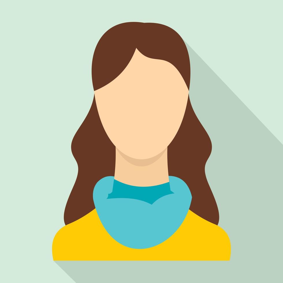Woman icon, flat style vector