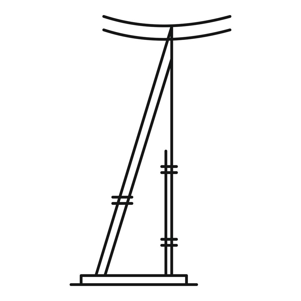 icono de poste de telégrafo, estilo de contorno vector