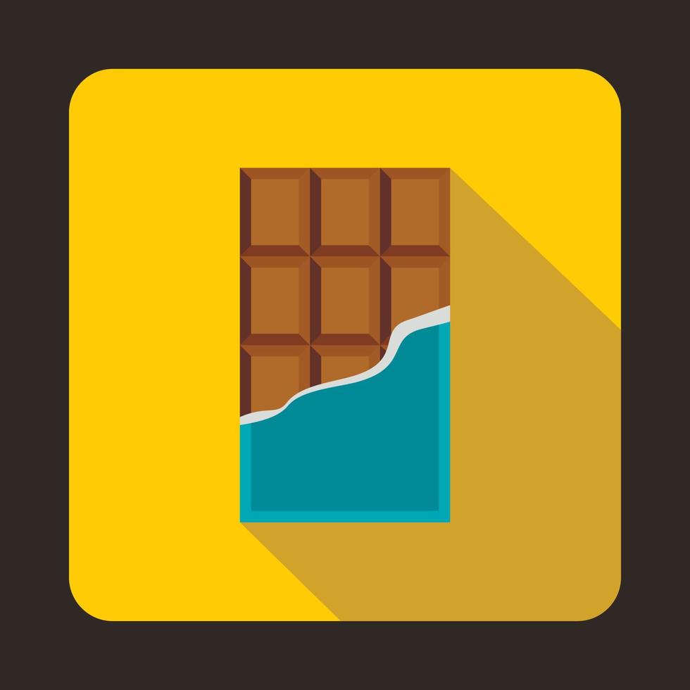 icono de barra de chocolate, estilo plano vector