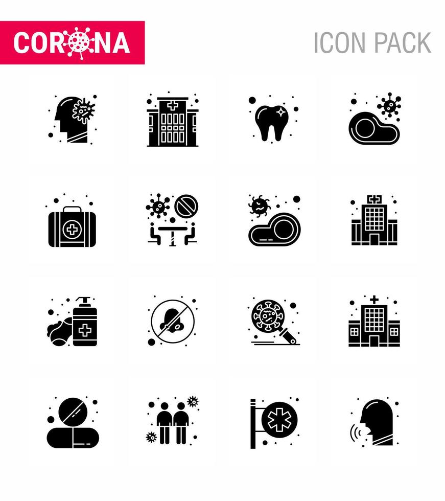 Coronavirus 2019nCoV Covid19 Prevention icon set emergency restaurant care no food viral coronavirus 2019nov disease Vector Design Elements