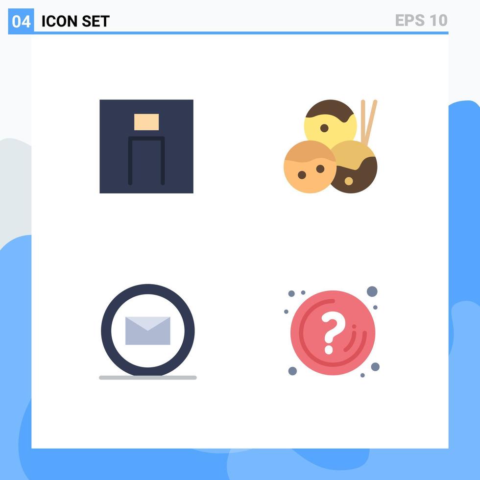 User Interface Pack of 4 Basic Flat Icons of human sms person japanese help Editable Vector Design Elements