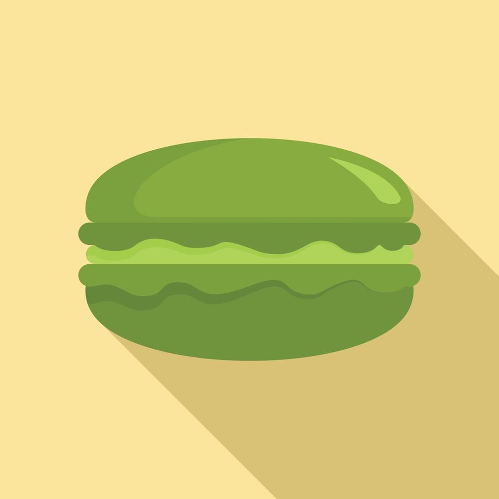 icono de hamburguesa matcha, estilo plano vector