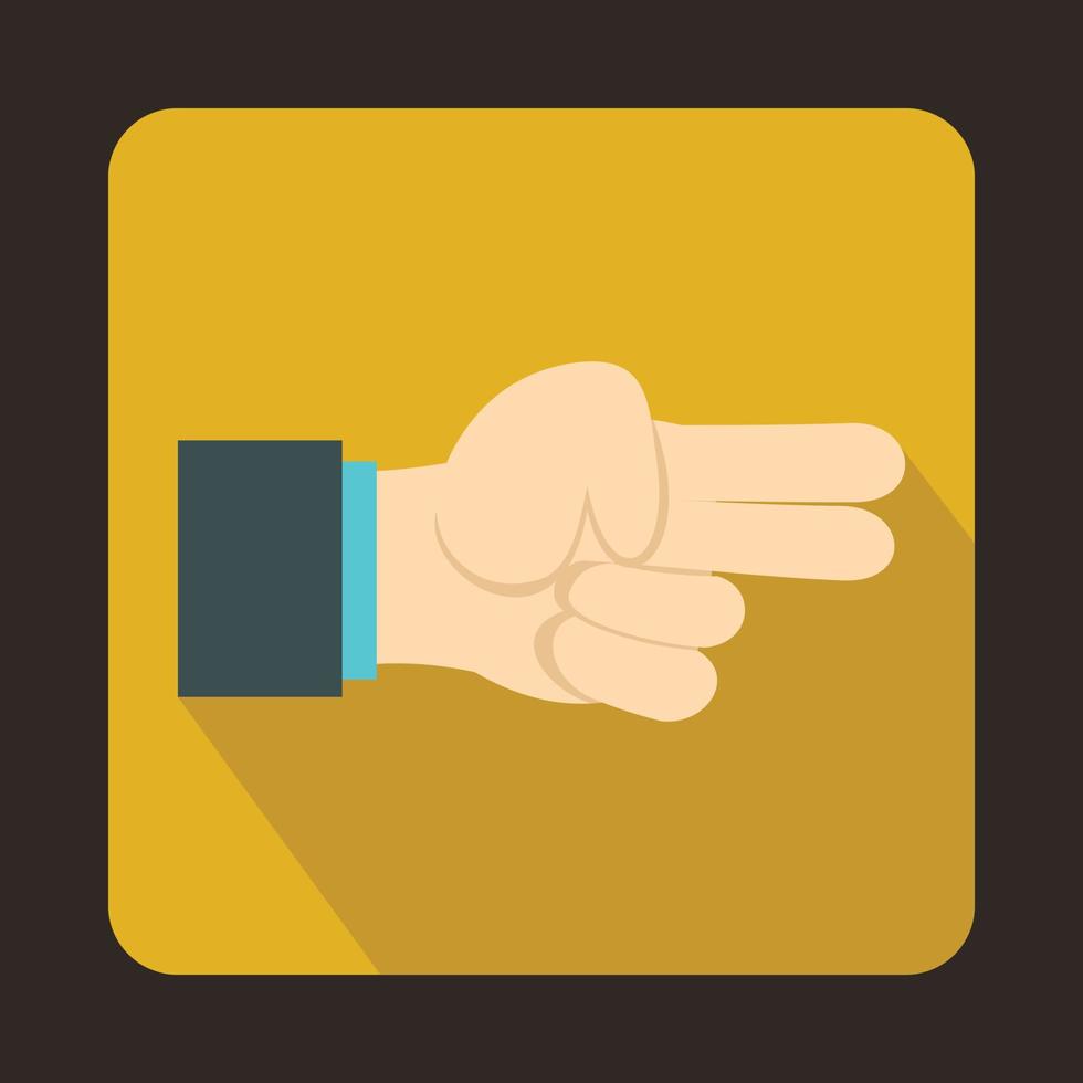 Hand showing two fingers icon vector