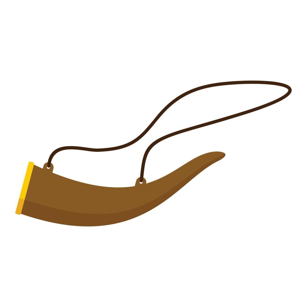 Hunting horn icon, flat style vector