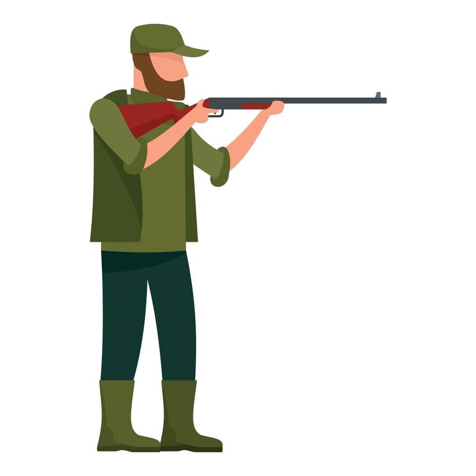 Hunter man icon, flat style vector