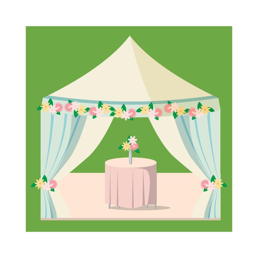 Wedding marquee icon, cartoon style vector