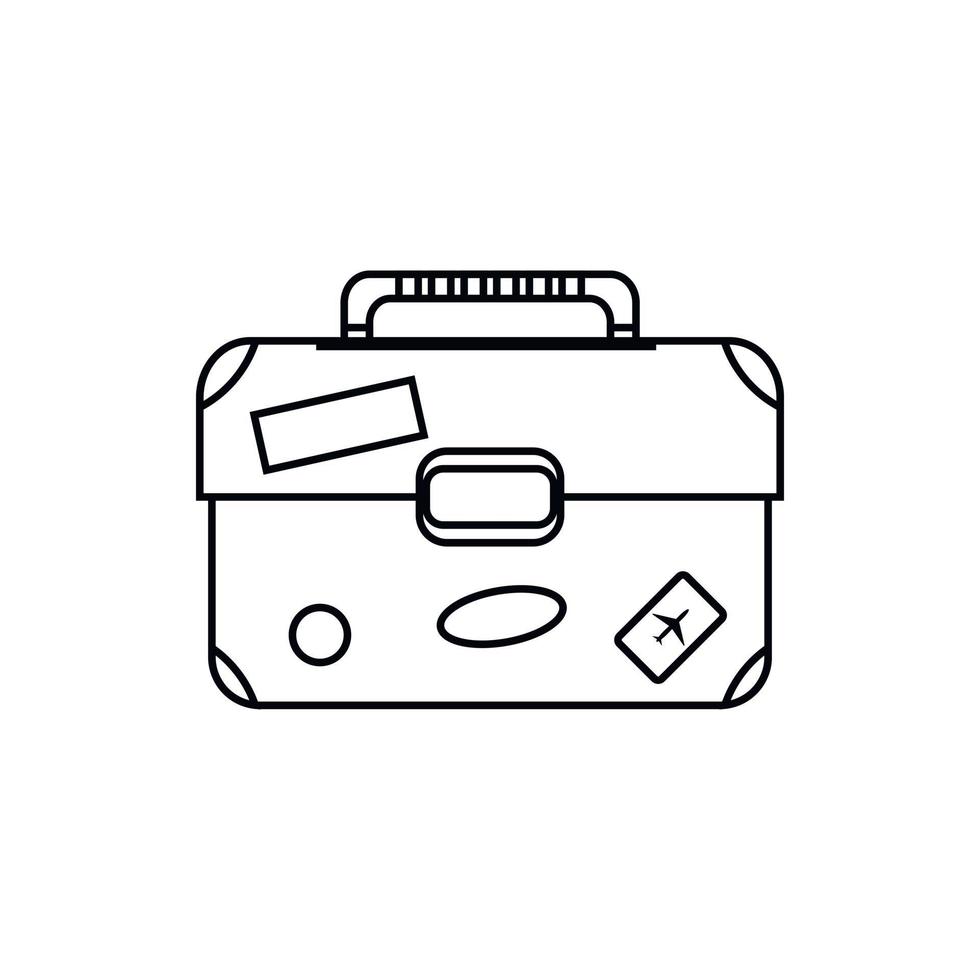 Suitcase icon, outline style vector