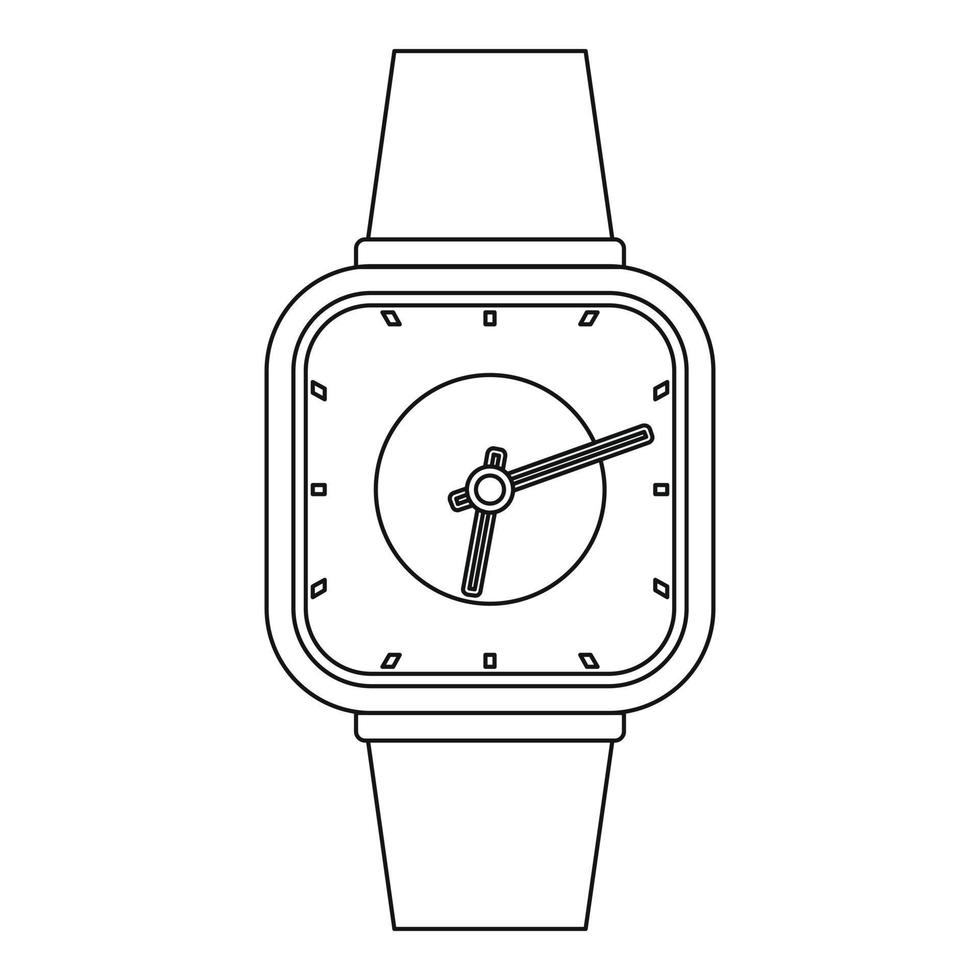 Man clock icon, outline style. vector