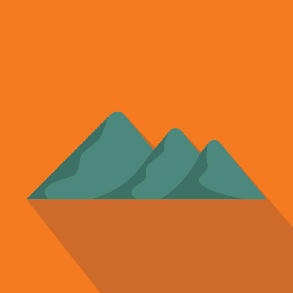 viajar al icono de la montaña, estilo plano. vector