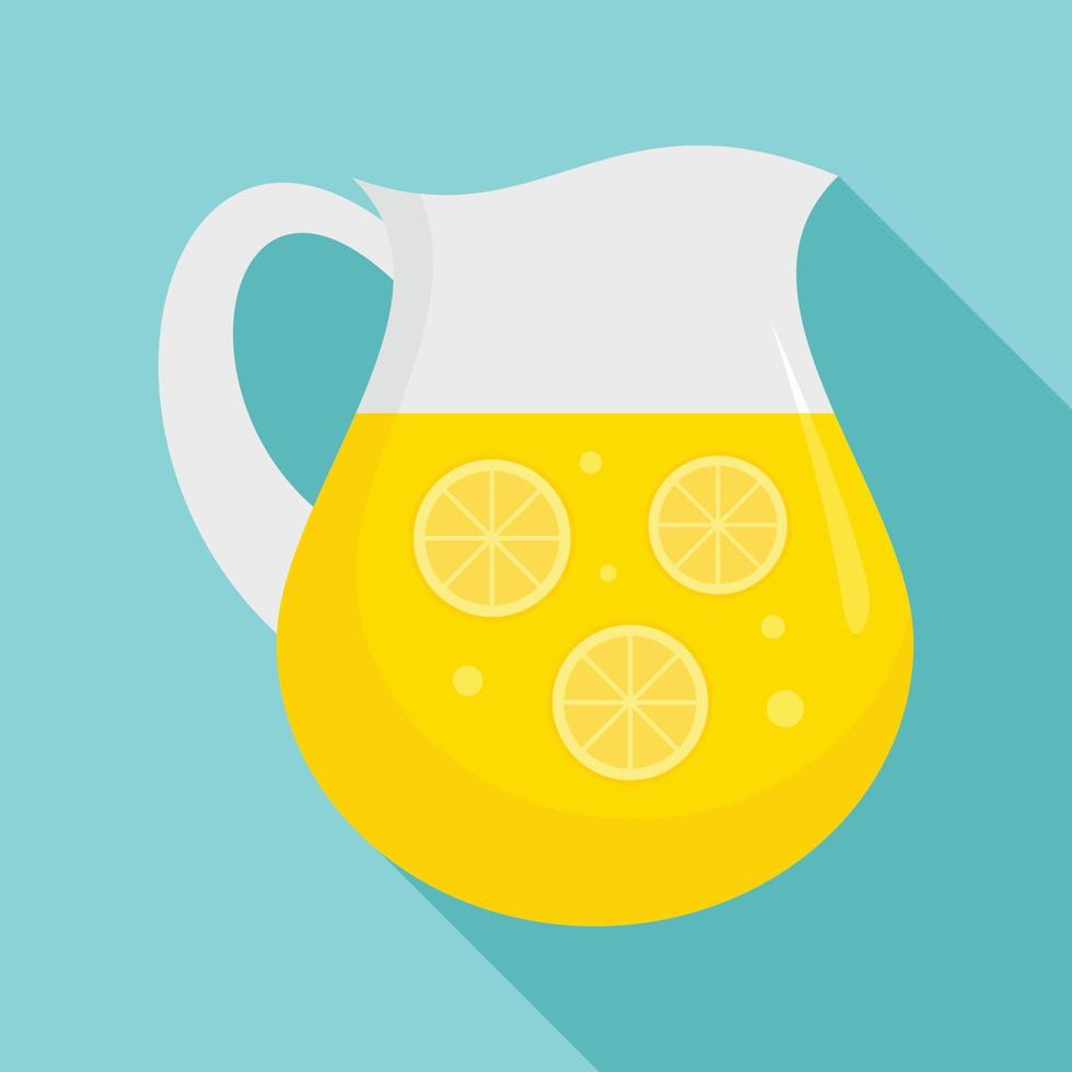 Lemonade jug icon, flat style vector