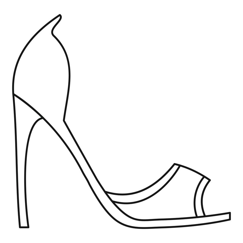 Woman shoes icon vector thin line