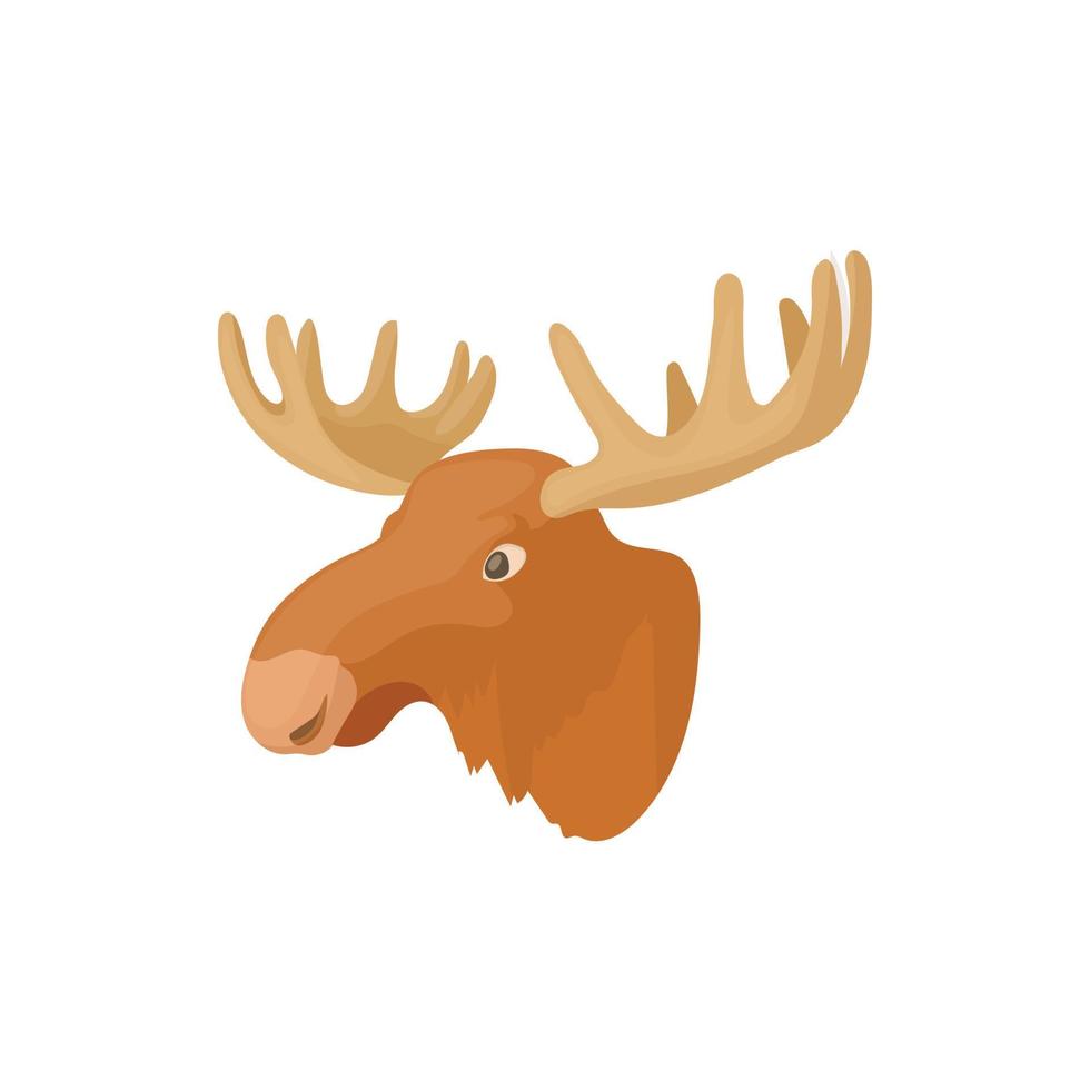 Head of elk icon, cartoon style vector