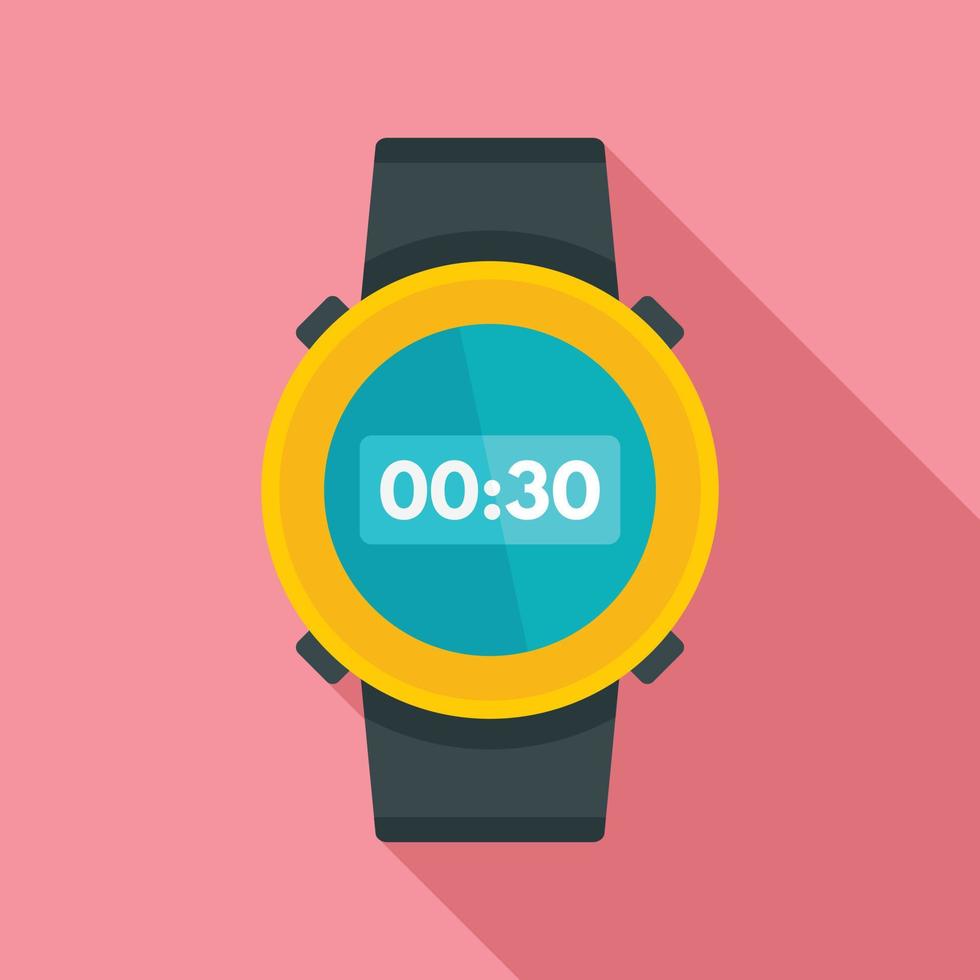 icono de reloj submarino, estilo plano vector