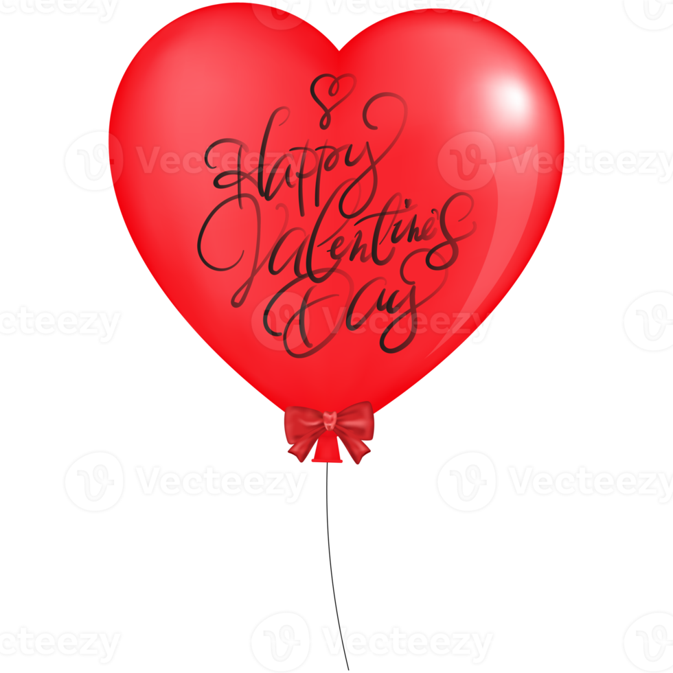 3D Heart Balloon isolated,  illustration Red  Heart Shape frying, Concept for Valentines Day Greeting Card png