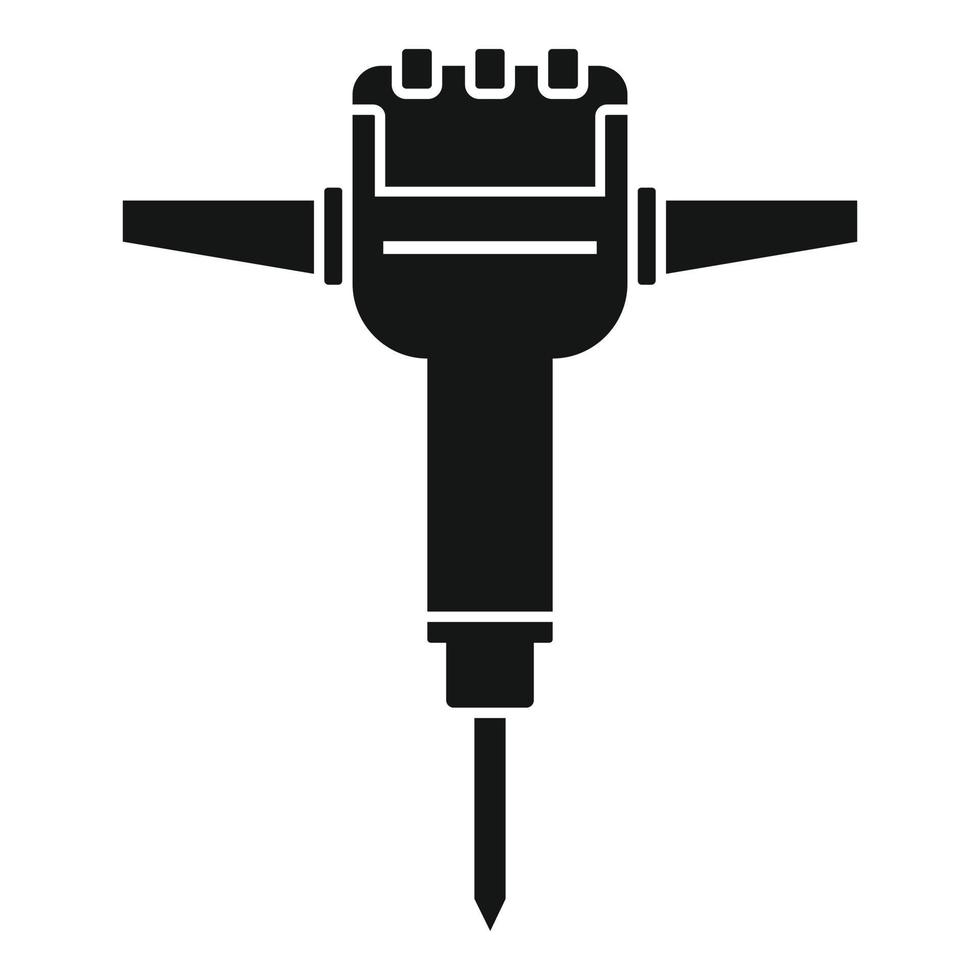 Impact rock drill icon, simple style vector