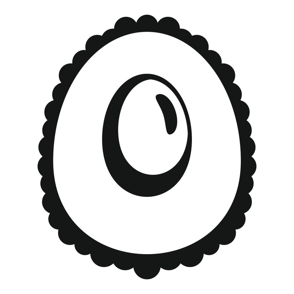 Cutted lychees icon, simple style vector