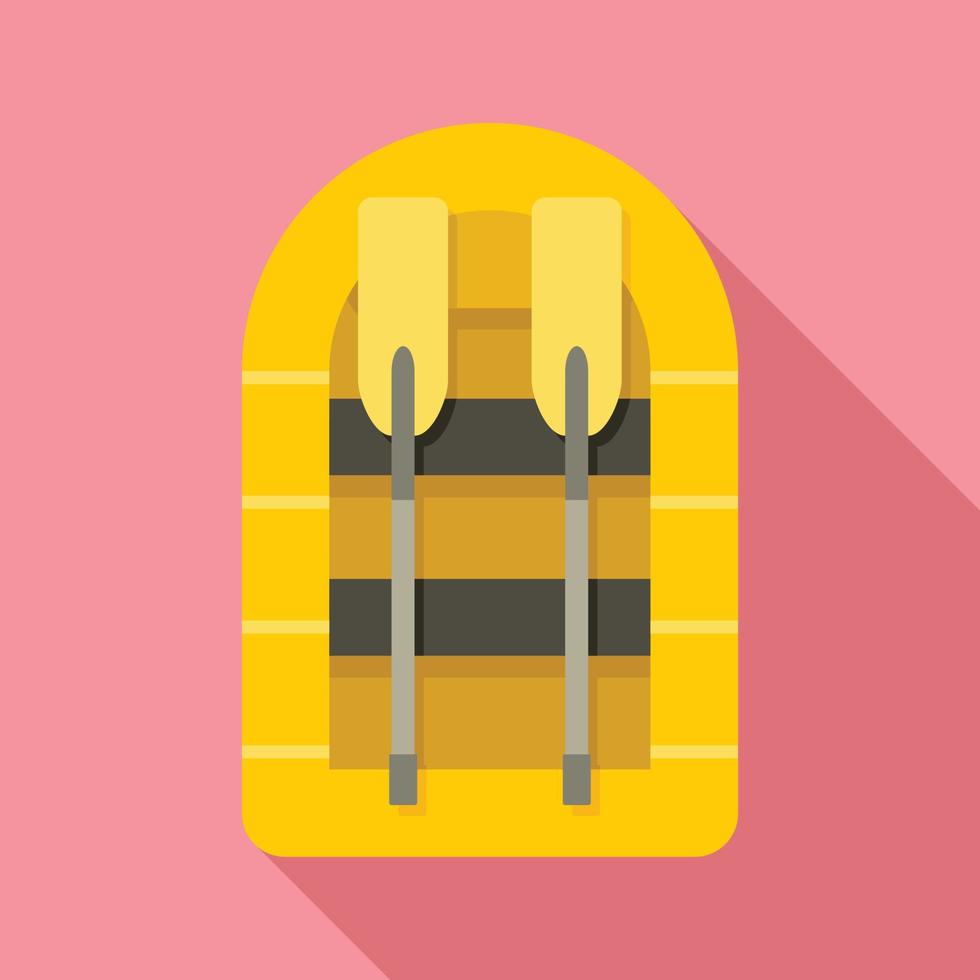 Rubber boat icon, flat style vector
