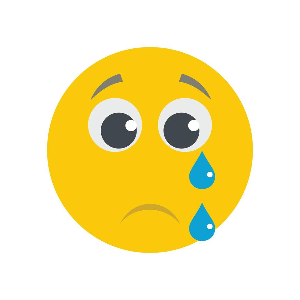 Cry smile icon vector flat