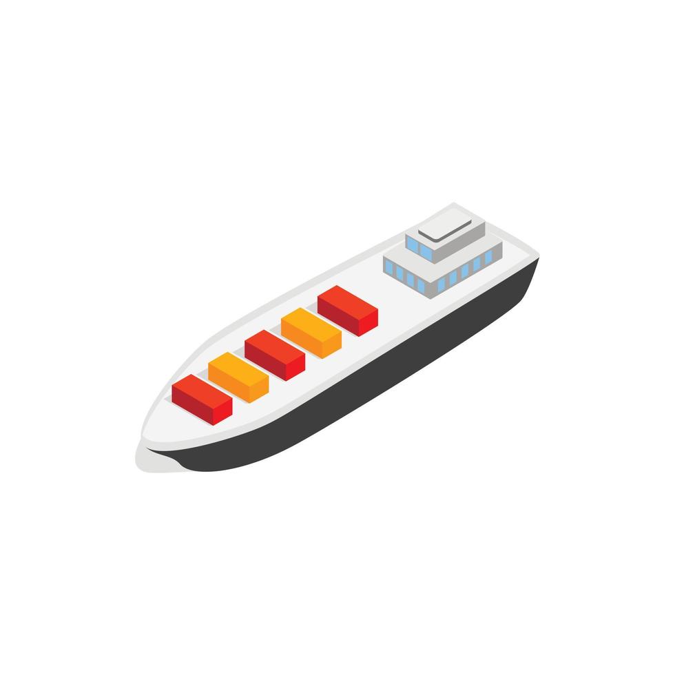 Cargo ship icon, isometric 3d style vector