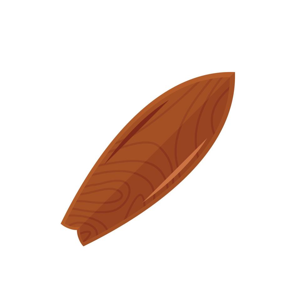 Old wood surfboard icon, flat style vector