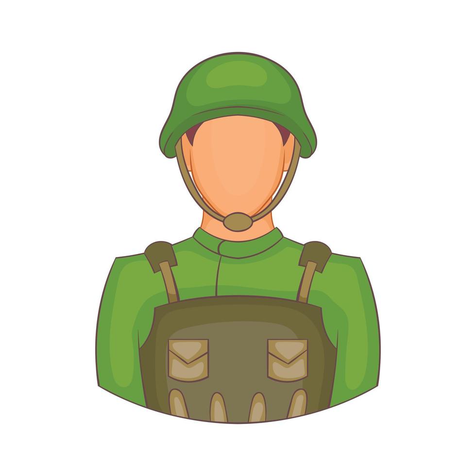 Soldier icon in cartoon style vector