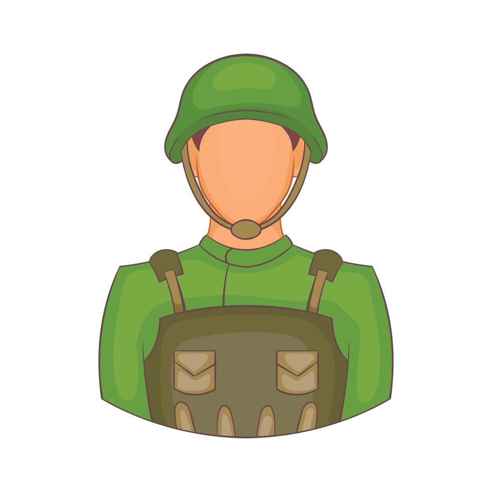 icono de soldado en estilo de dibujos animados vector