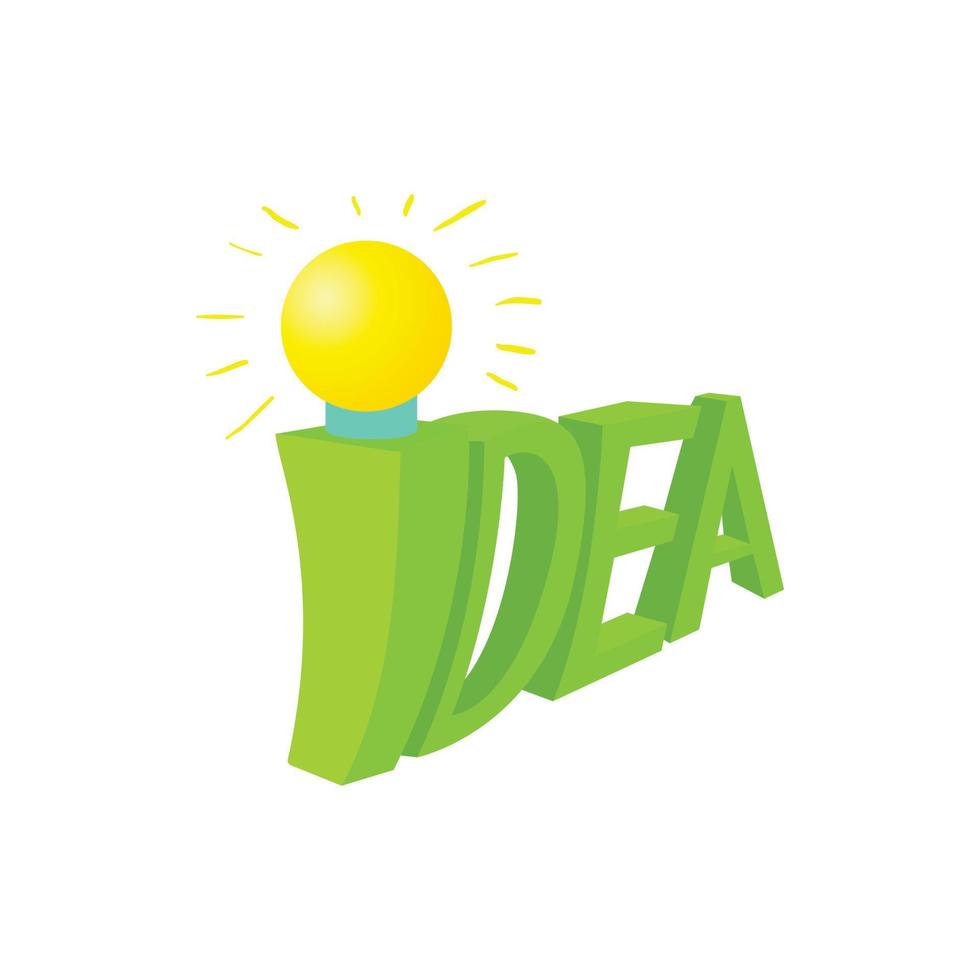 Idea icon, cartoon style vector