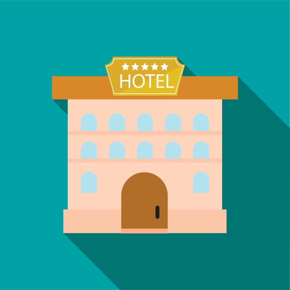 Hotel five stars icon in flat style vector