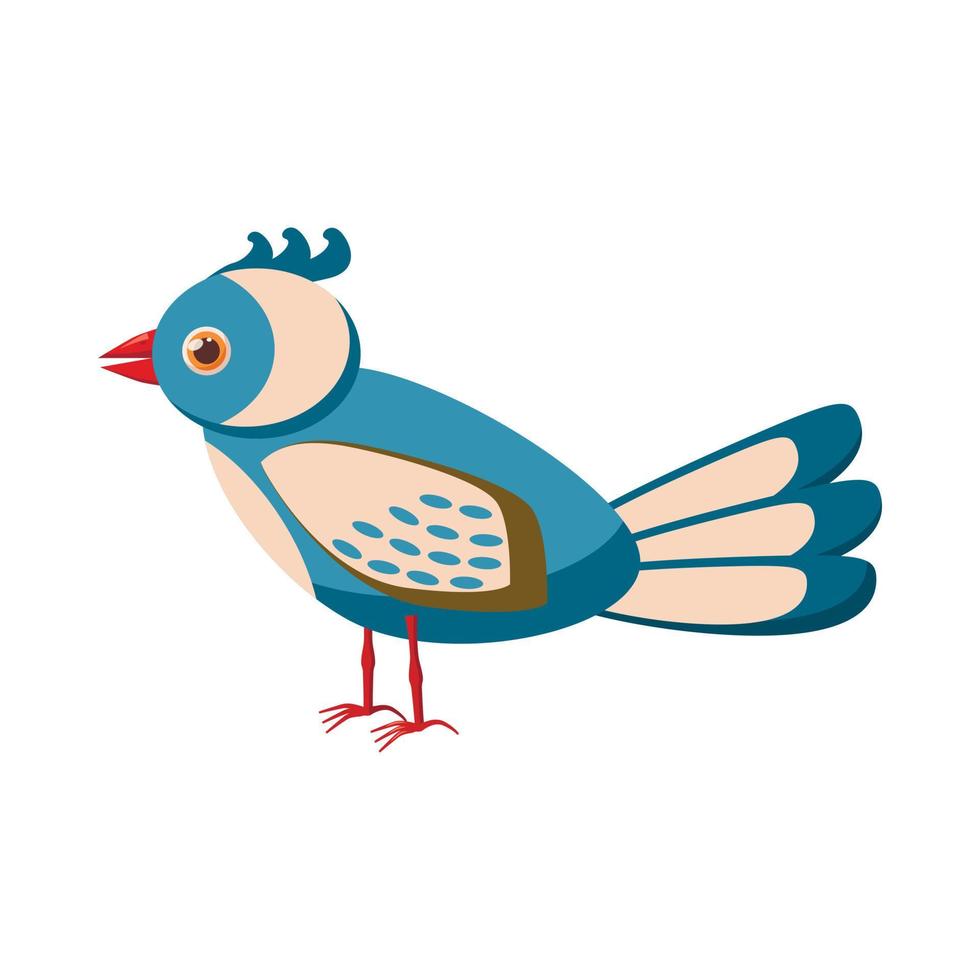 icono de pájaro, estilo de dibujos animados vector